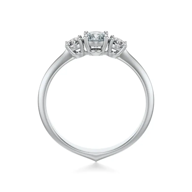 Pierścionek z białego złota z diamentami